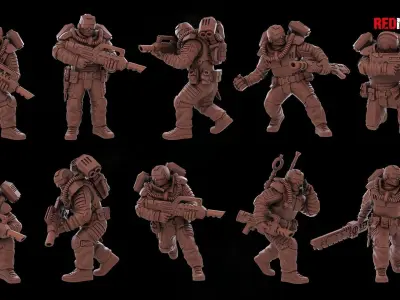 Airborne Division - Squad of the Imperial Force 3D print model