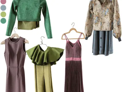 set of clothes on hanger PBR low poly 4k Low-poly 3D model