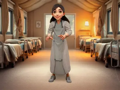 Caregiver Character in Cozy Clinic Style Low-poly 3D model