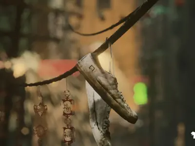 Chinese Alley Environment Low-poly 3D model