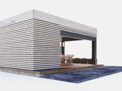Gazebo with kitchen 3D model