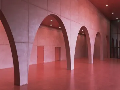 Red Hall Interior 3D model