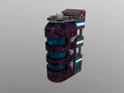 Cyberpunk City - Building 43 Low-poly 3D model