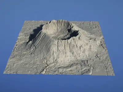 Landscape Environment Volcano Snow 07 Low-poly 3D model