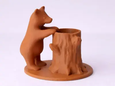 Bear Pen Holder Desk Organizer 3d printable stl 3D print model