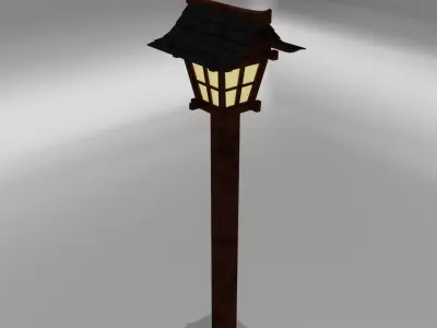 Japanse lantern Low-poly 3D model