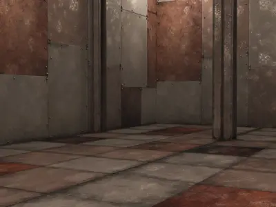 Rust Wall Floor Celling Module Low-poly 3D model