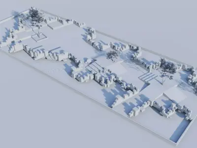 Artistic Aquatic Children Play Area Low-poly 3D model