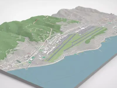 Cityscape Catia la Mar Vargas State Venezuela 3D model