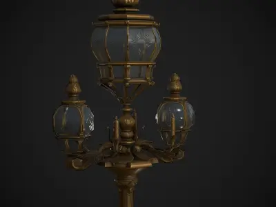 Pont Alexandre III Bridge Lamp Low-poly 3D model
