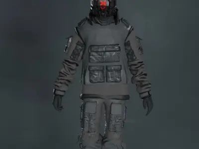 Cyberpunk Character - Cyber Street Punk Low-poly 3D model