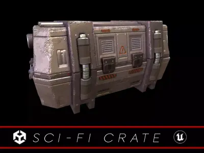 Sci-Fi Crate  Low-poly 3D model