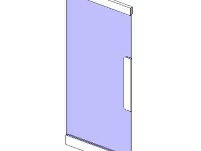 Door - Single Glass - Framed - push plate AUS Free 3D model