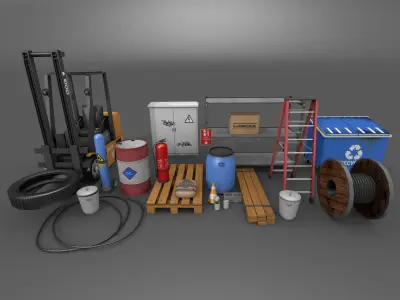 Warehouse Pack Low-poly 3D model