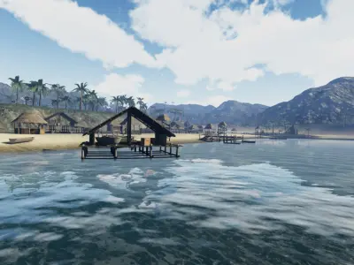 Tiki Island Updated Low-poly 3D model