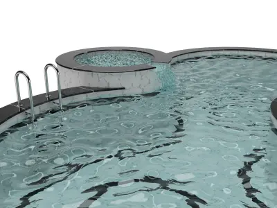 Pool with Jacuzzi Low-poly 3D model