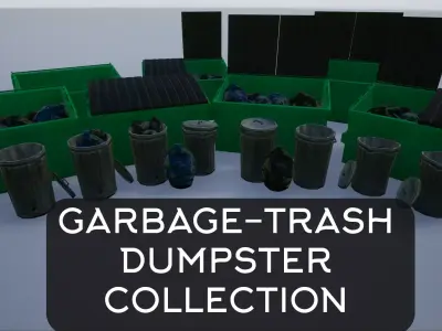 Garbage-Trash-Dumpster Collection two buckets 3D Model Pack