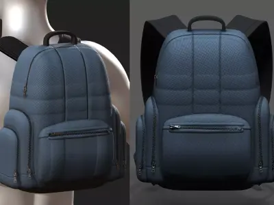 Backpack bag baggage Color 3d low poly Low-poly 3D model