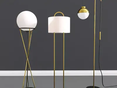 Warner Marble Floor Lamp 3D model