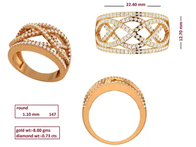 Diamond Ring for Women 3D print model 19