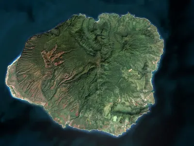 Kauai Island Low-poly 3D model
