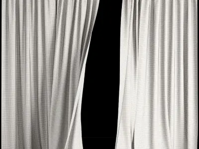 Silk and Cotton Curtain Low-poly 3D model