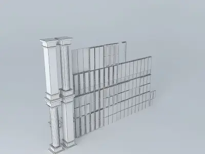 Stone and Wood Architecture Set 3D model