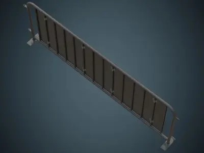 Crowd Barrier 5A Low-poly 3D model