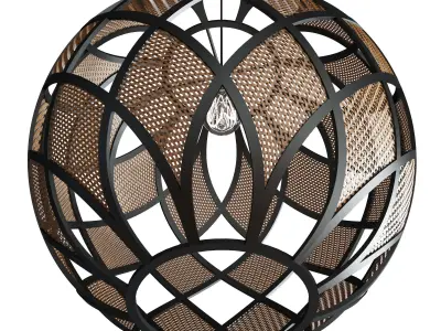 Wicker pendant light 3D model