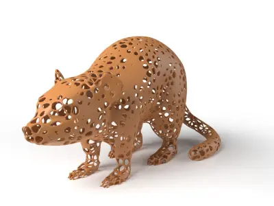 Mouse Voronoi Low-poly 3D model