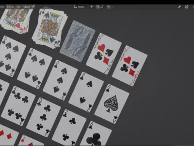 Hunter parrot 18s custom poker deck 3D model