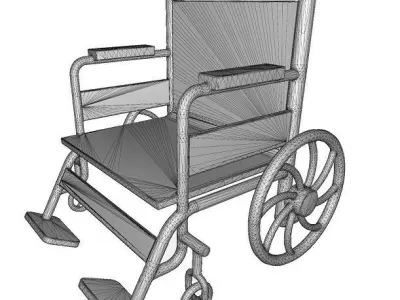 Wooden Wheelchair Toy Low-poly 3D model