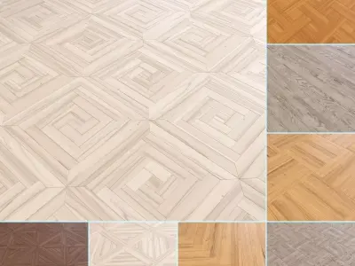 Parquet - Laminate - Wooden floor 8 in 1 Low-poly 3D model