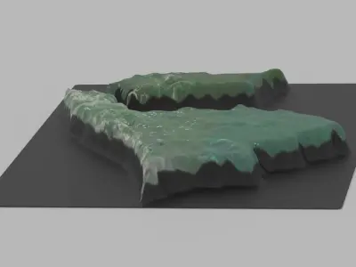 Brunei Map Country Low-poly 3D model