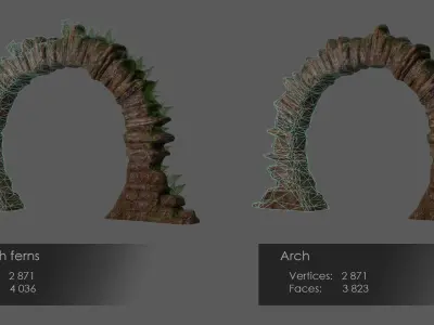 Stone arch - PBR Asset Kit Low-poly 3D model