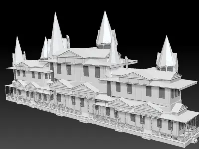 Victorian Mansion Christmas large 3D model