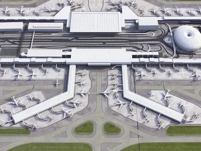 Singapore - Changi Airport - SIN Low-poly 3D model