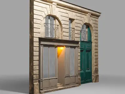 Arched facade with shop 3D model