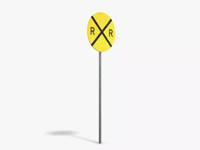 Railroad Sign Low-poly 3D model