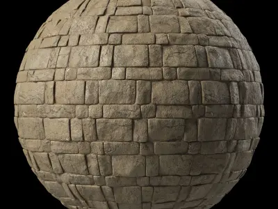 Stone Wall Materials 84- Decorative Slat Stone wall Pbr  Texture