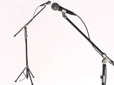 Microphone and Stand 3D model