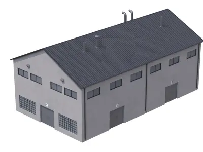 Industrial Building 14 Low-poly 3D model