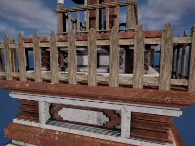 Balai Kulkul Traditional Balinese Drum Tower 3D model