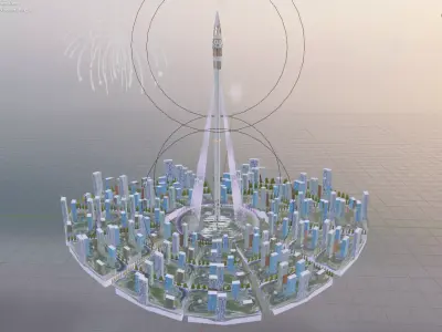 Dubai Creek Tower Low-poly 3D model