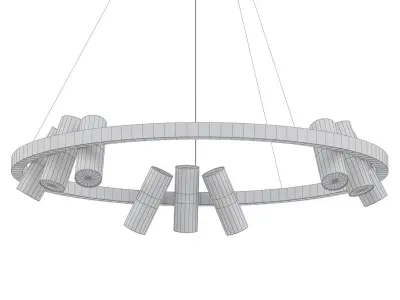 SPOOR chandelier with six lights hanging from it 3D model