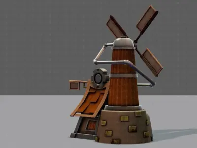 Wind Turbine V01 Low-poly 3D model