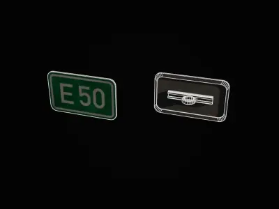 Czech road signs pack - Misc 2 Low-poly 3D model