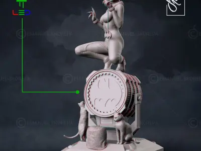 CATWOMAN on barrel 3D print model