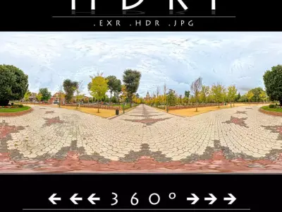 HDRI 023 Scenic Park Walkway Low-poly 3D model