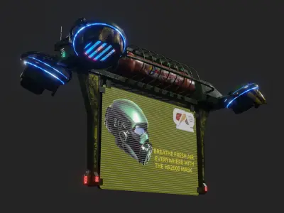 Sci Fi Advertising Drone Low-poly 3D model